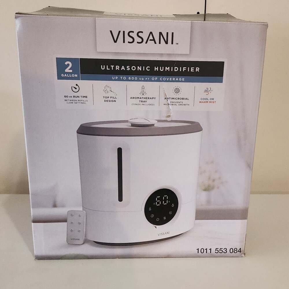 Vissani 2 Gallon Ultrasonic Cool or Warm Mist Humidifier